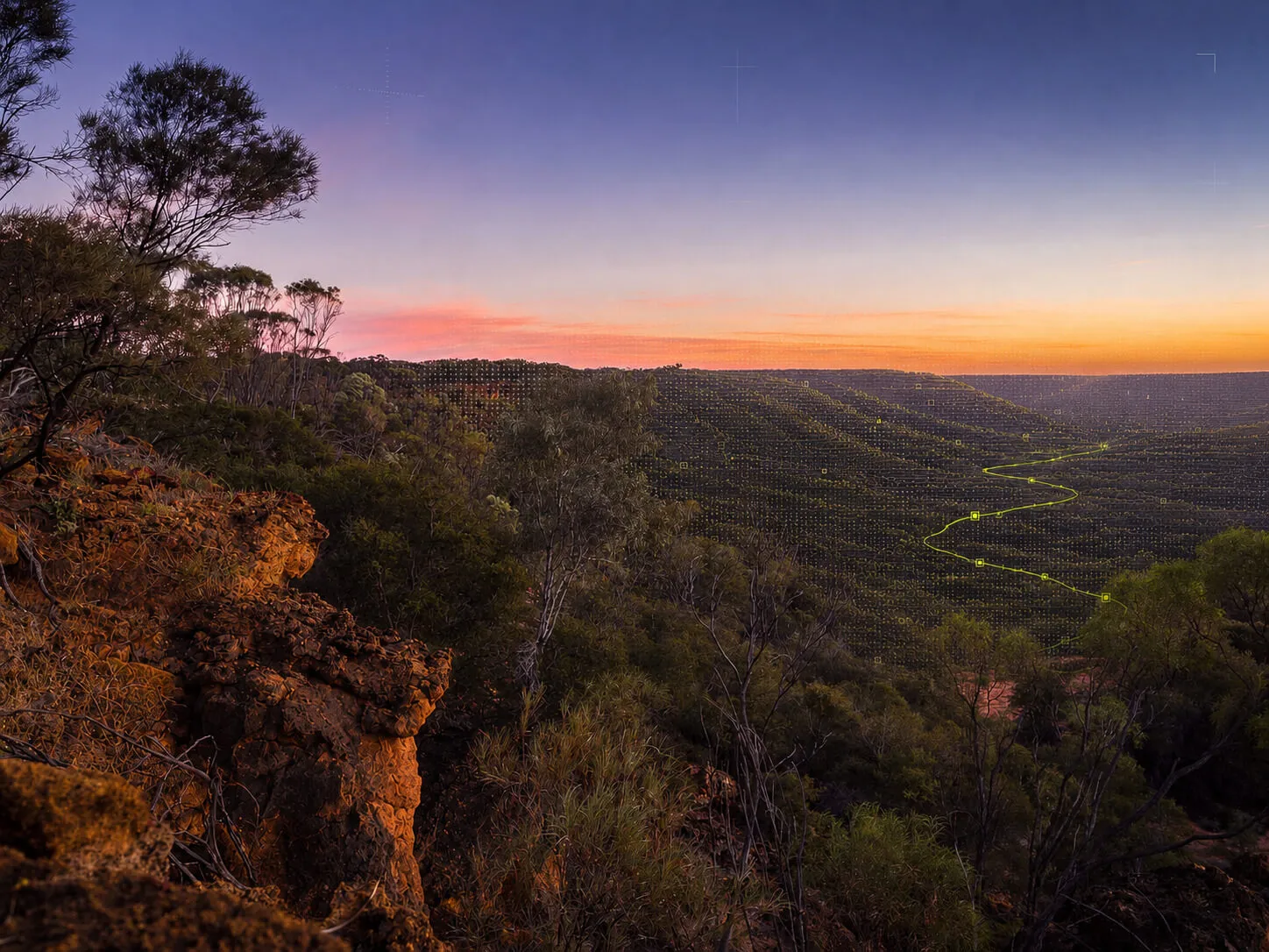 Outback Queensland landscape at dusk